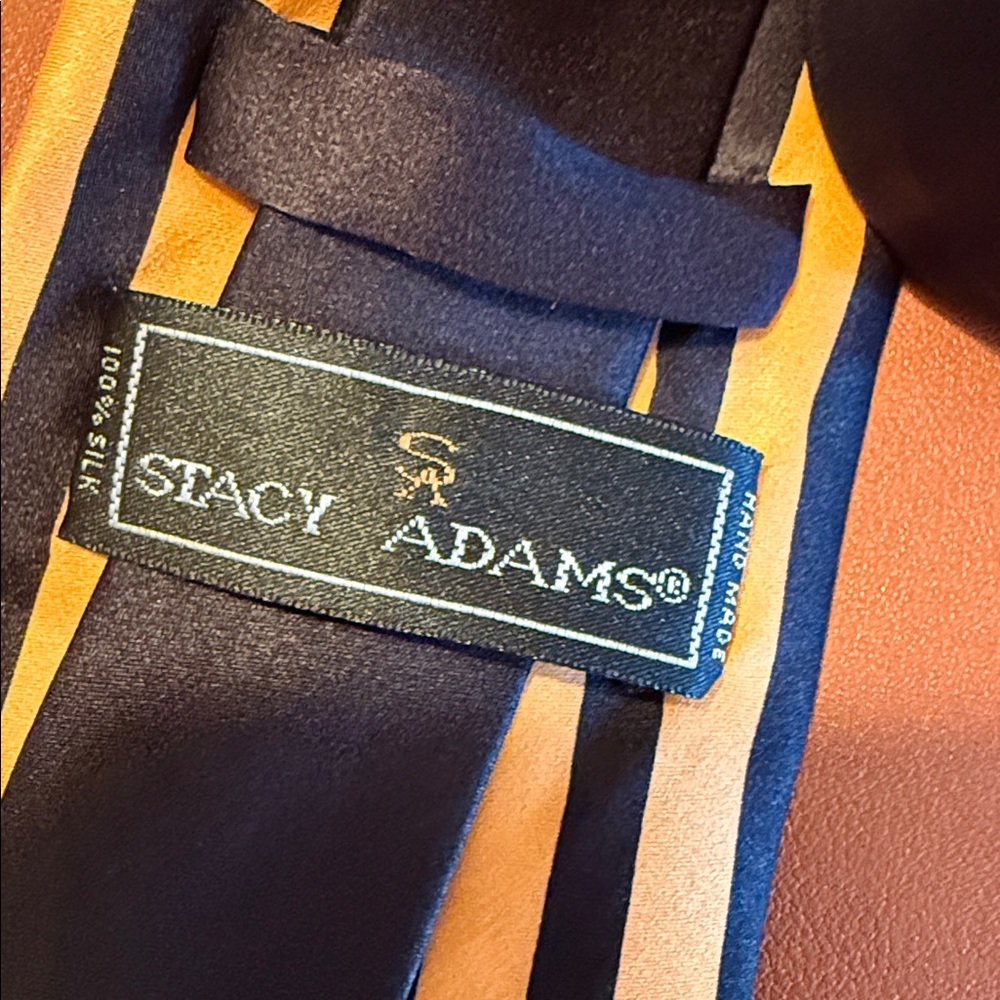 Stacy Adams Orange and Black Silk Tie - Picture 3 of 11